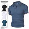 Men's Ice Silk Quick Drying Short Sleeved T-shirt Summer High-end Casual Business Clothes Breathable Solid Color Polo Shirt Top