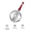 Stainless Steel Heavy Bottom Sauce Pan with Glass Lid|Three Layer Impact Forged Bottom for Durability|Premium Look with Soft Touch Handles&Knob