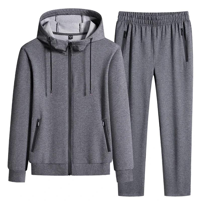 Plus Size Tracksuits Men Sportswear Sets Spring Autumn Clothing Hooded Pants Suit Male 2 Pieces Sweatshirt + Sweatpants 6XL