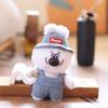 Cute Overalls Denim Hat Cartoon Bear Plush Toy Pendant Keychain For Decor Bag