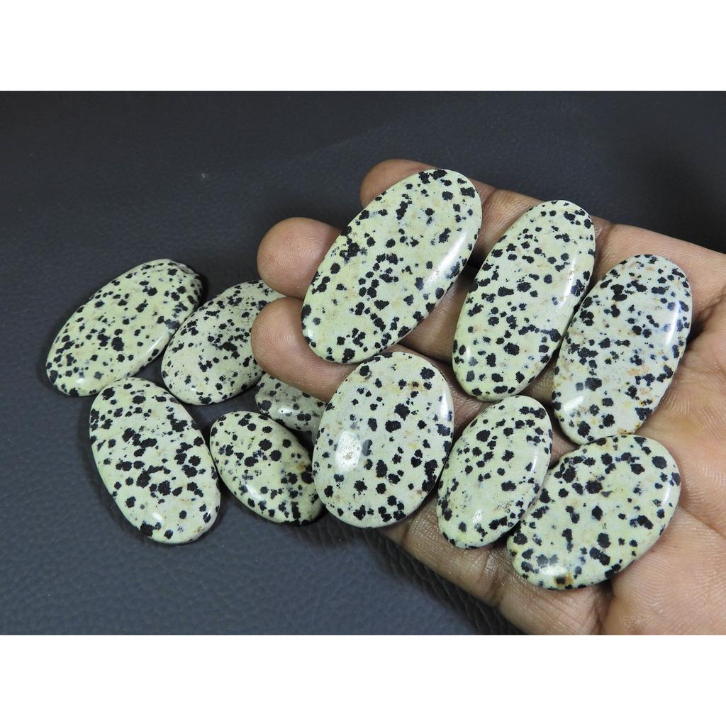 405Cts. Natural Dalmation Jasper Oval Cabochon Loose Gemstone 11 Pcs Lot A-379