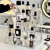 Clear Acrylic Multilayer Perfume Organizer | Compact Countertop Display for Dresser, No Power Required, 27 Inches Height, 3.2 Cubic Feet Capacity