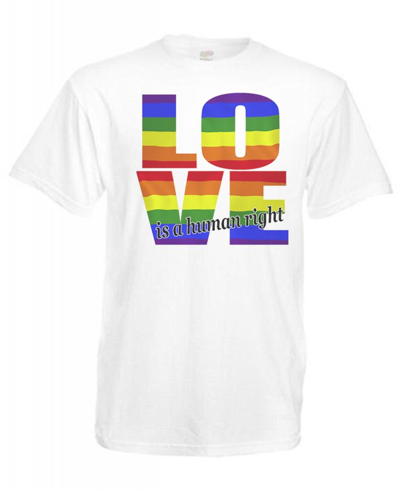 Adults Love Is A Huunisex Right Lgbtqia Pride Rainbow Unisex White TShirt 2XL