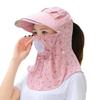 Floral Print Women Fisherman Hat Big Brim Picking Tea Hat Fashion Face Covering Sunhat  Face Shield