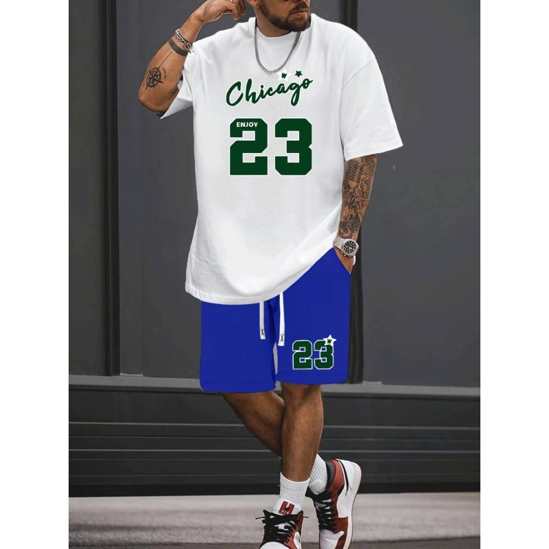 T Men T-Shirt Shorts Pants Suit Casual Short Tracksuit  Vintage Outfit Sportswear Male Clothing