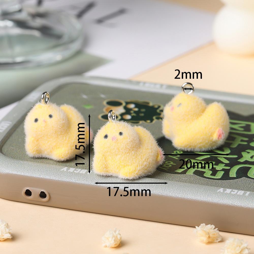 1pcs Resin Flocking Cute Cartoon Pendant DIY Pendant Jewelry