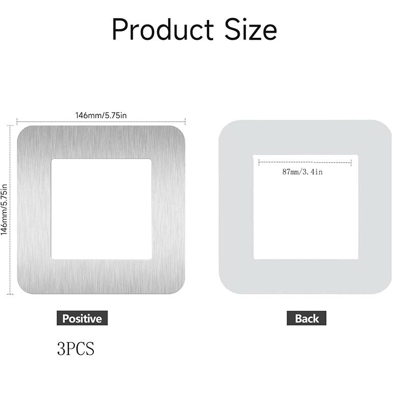 3PCS Light Switch Cover Plates Silver,Light Switch Surround, Acrylic Single Light Switch Covers, Switch Sticker Cover for Home Decoration