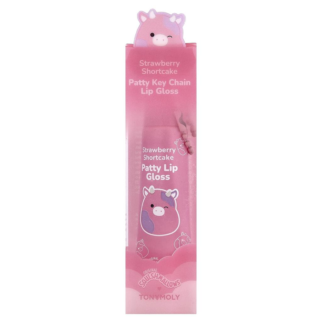Tonymoly Original Squishmlows™, Patty Keychain Lip Gloss, Strawberry Shortcake, 11g