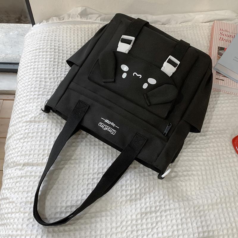 Tutorial Tasche Handtasche Tragen Büchertasche Grundschülerinnen Nachhilfetasche Kontrastfarbe Handheld Ein Schulter Umhängetasche