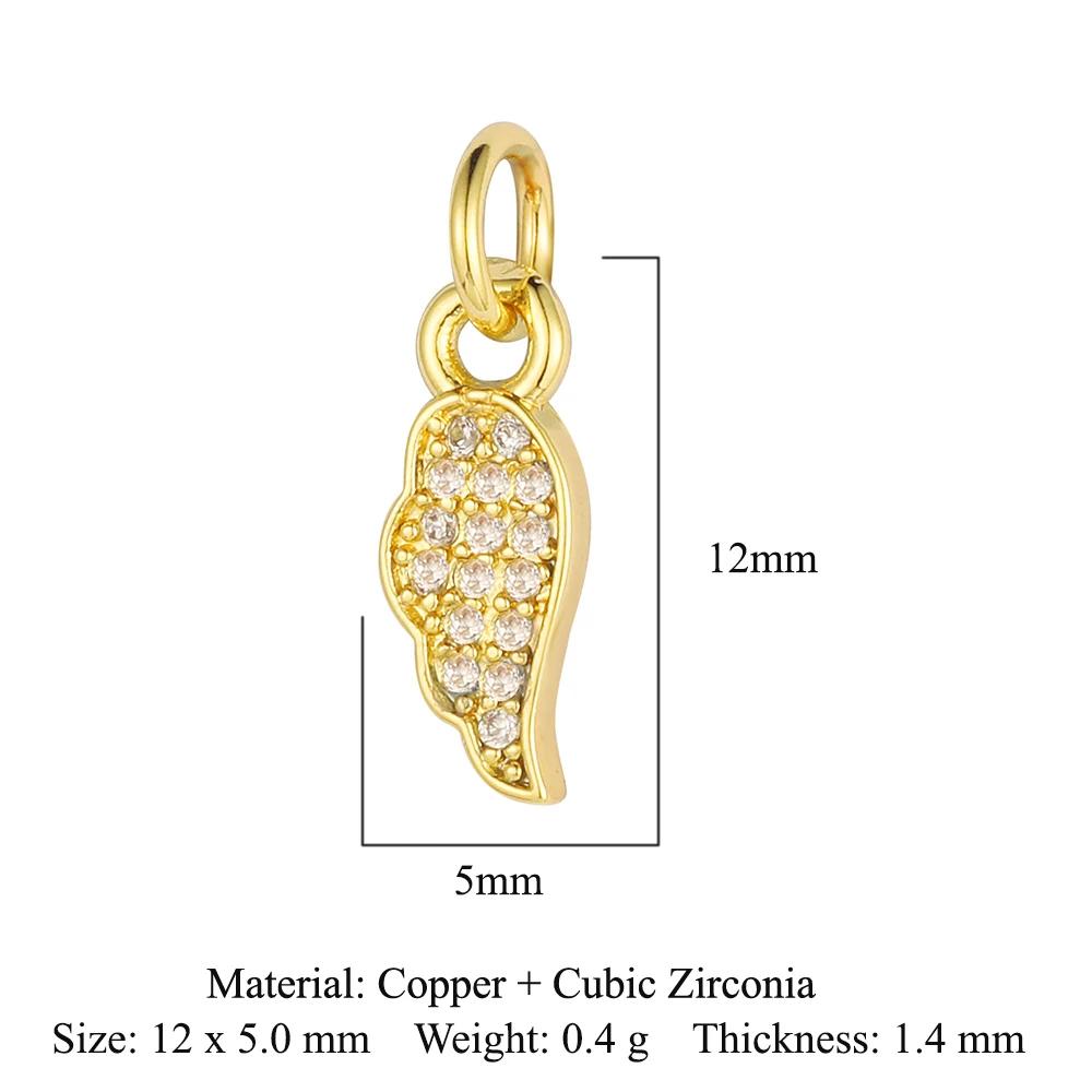 Trendy Brass Cubic Zirconia Life Tree Crown Charm Women Fish Paw Cow Pendant DIY Jewelry Bracelet Earring