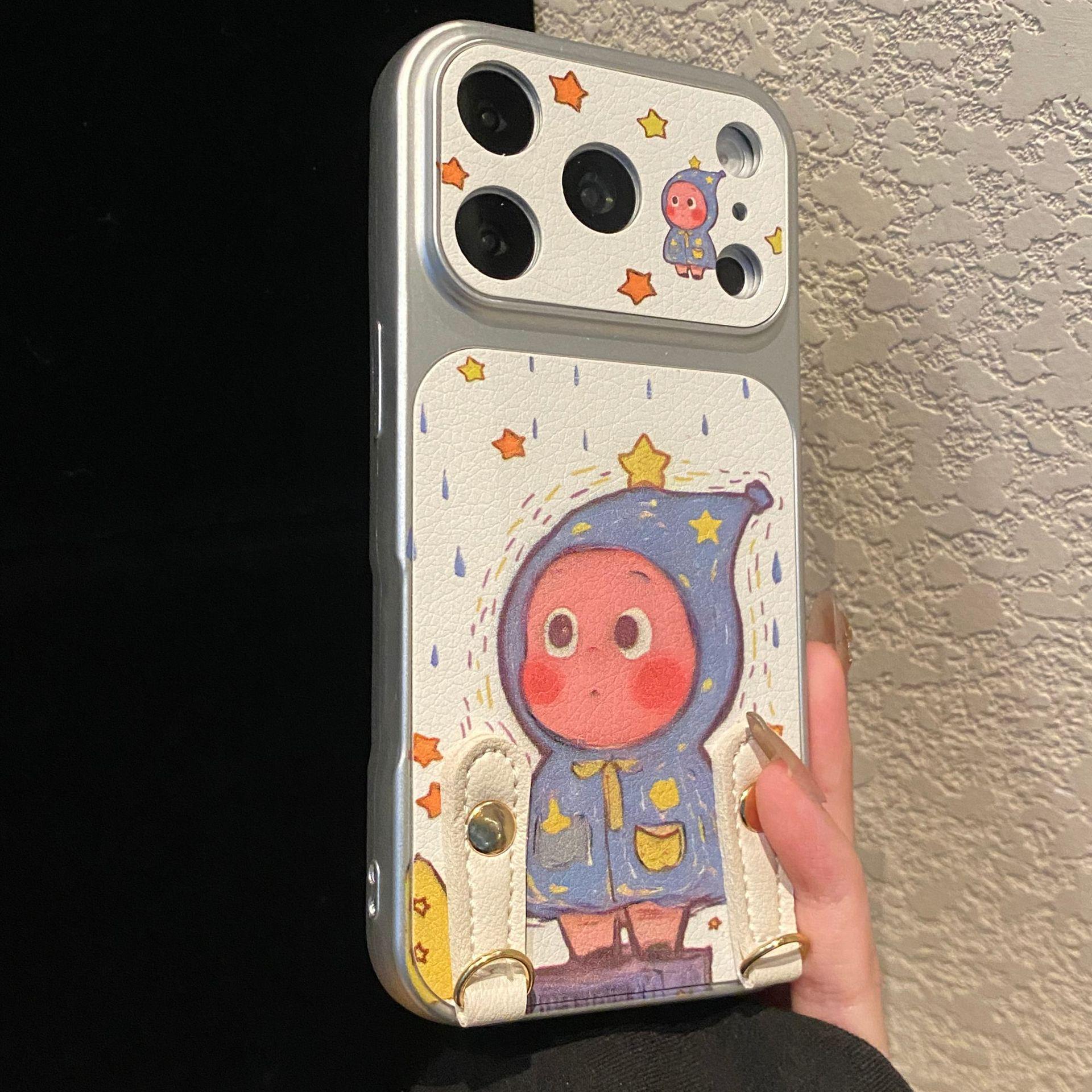 

White Protective Case for Apple iPhone 14/13/12/11/16Plus/17ProMax - Anti-Fall Design with Star Pattern iPhone 13