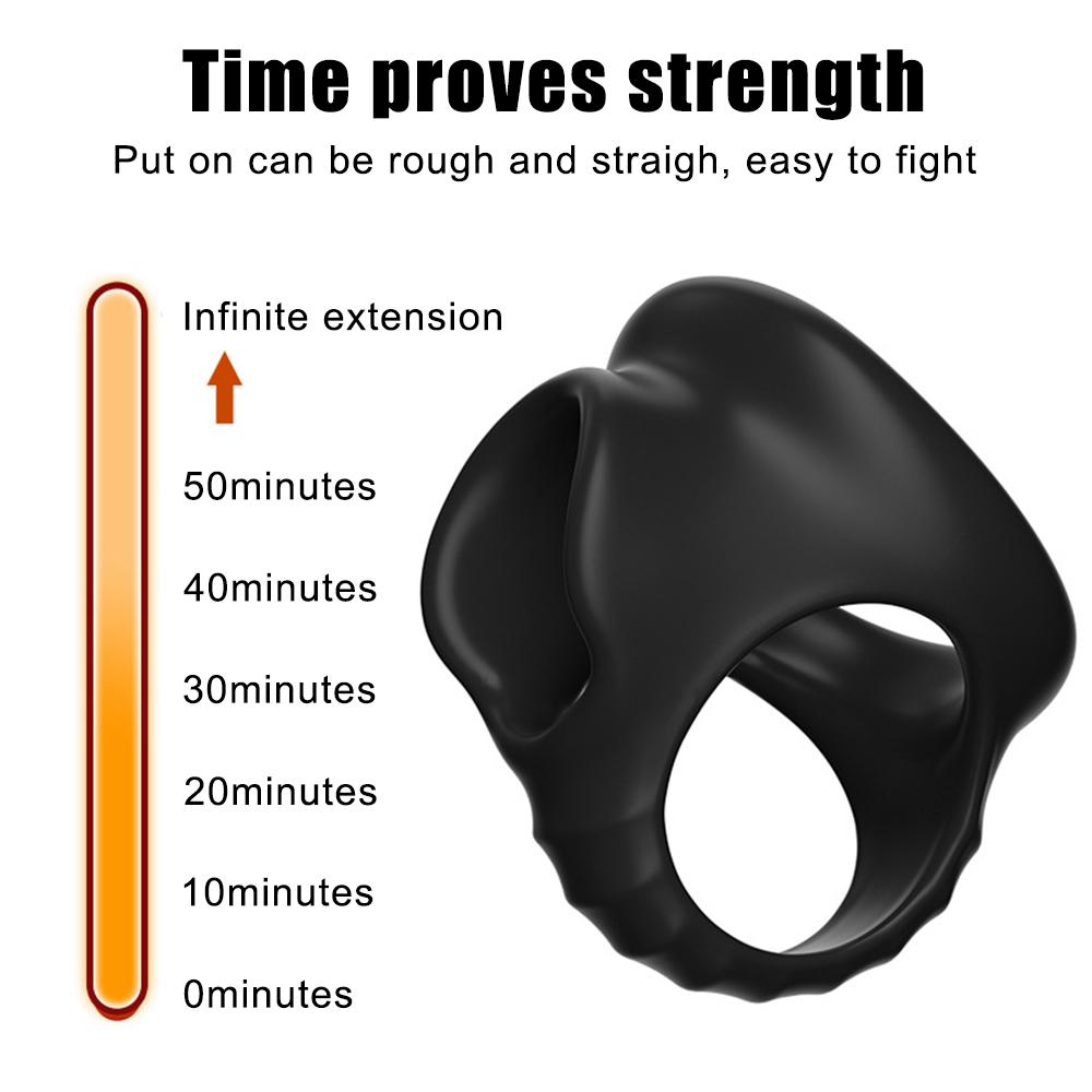 Enlarger Male Masturbation Bondage Ball Stretcher Delay Ejaculation Male Erotic Toys Silicone Penis Ring 4 Holes Cock Cage Sex Supplies