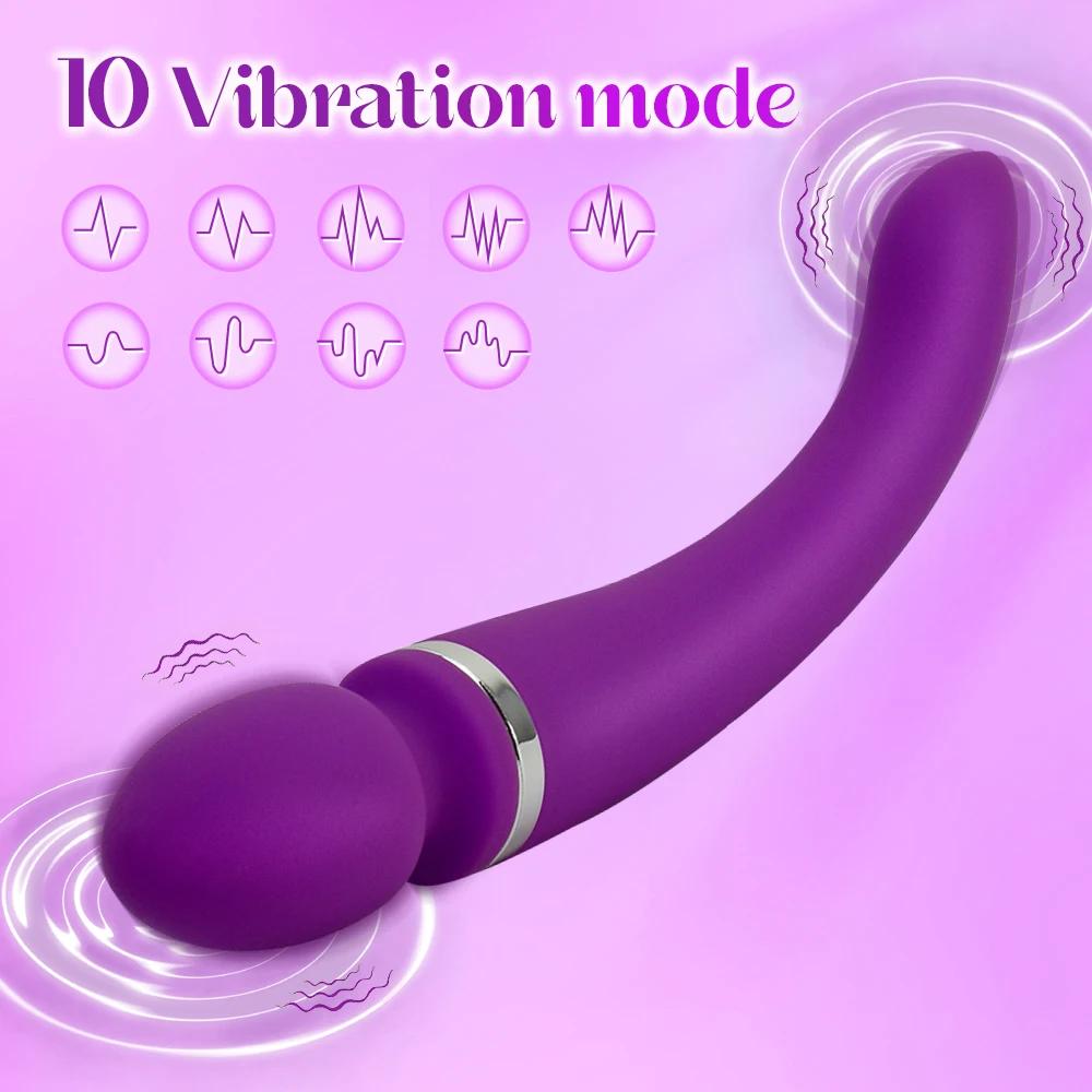 Sex Toys for Adult Dual Vibrator Av Wand Massager Dildo Vibrator Waterproof G Spot Clitoris Stimulator Anal Sex Toys for Woman