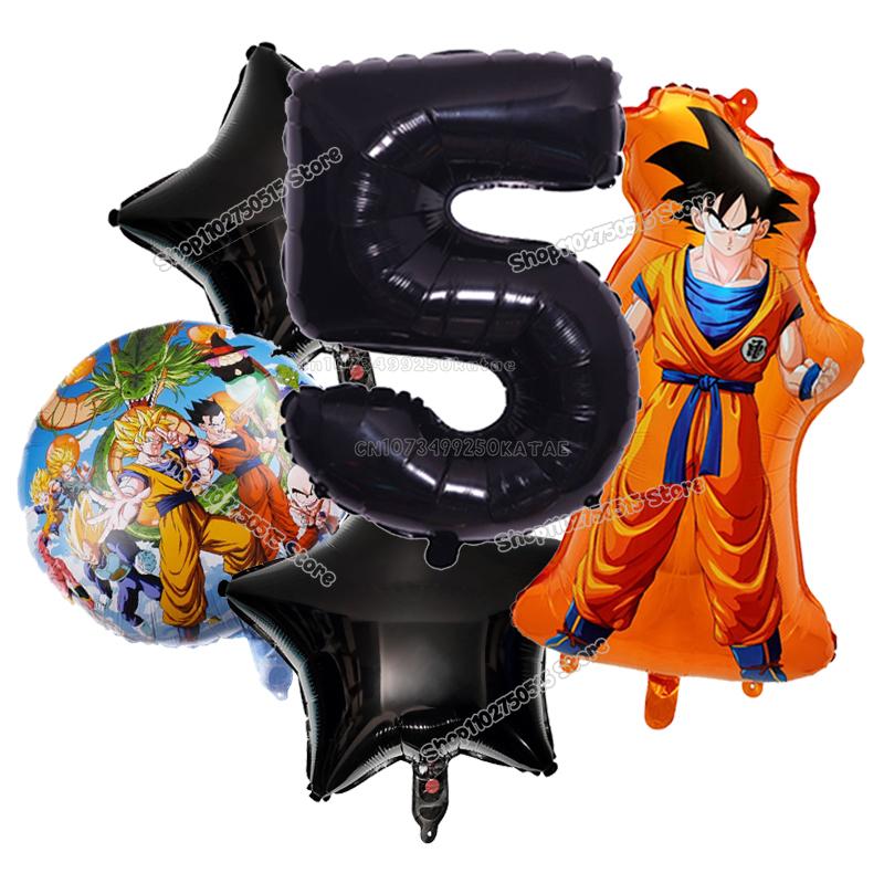 Anime Son Goku Kinderverjaardag Decoratie Dragon Ball Nummer Ballonnen Set Jongen Meisje Feestartikel Cartoon Babyborrel Verjaardagsdecor