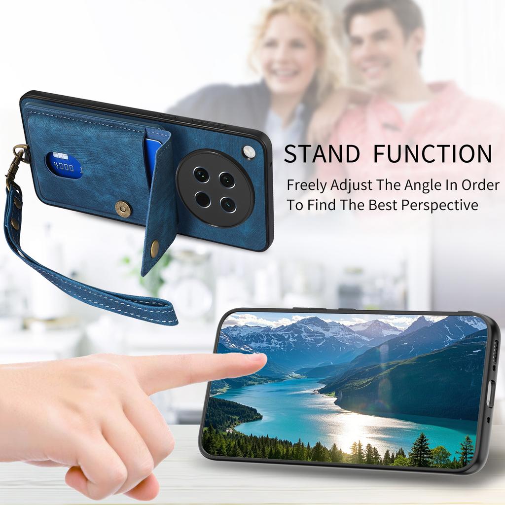 For Oppo Find X8s 5G Case with Card Holder Kickstand Leather Phone Back Cover