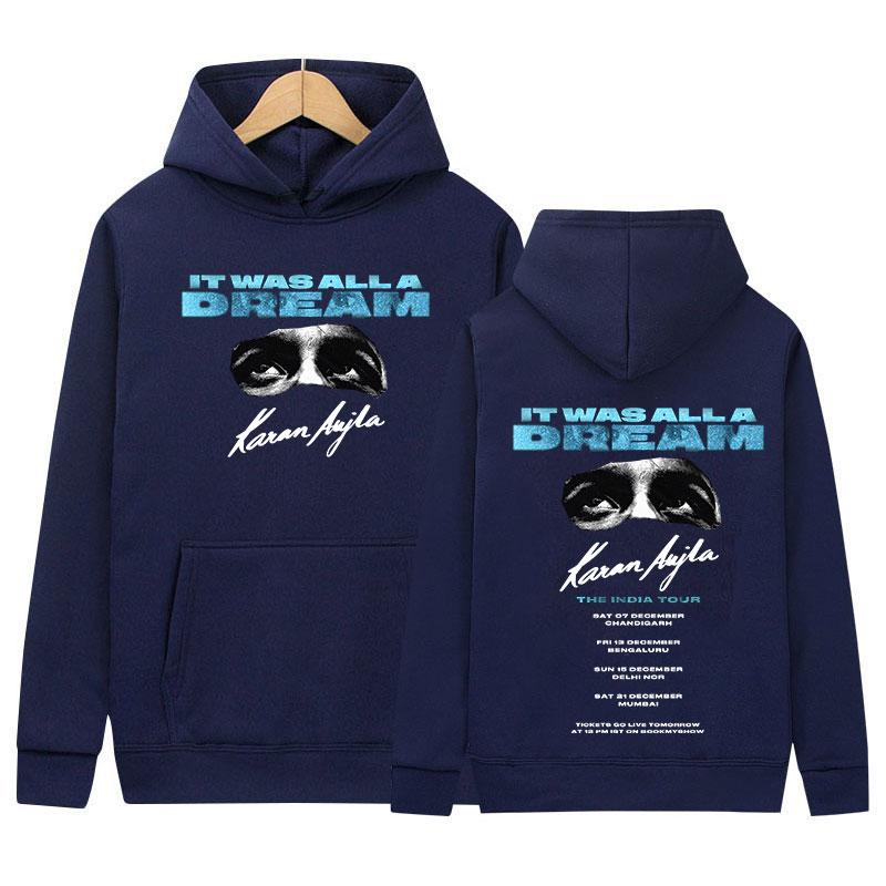 Rapper Karan Aujla It Was All A Dream Tour 2024 Album Hoodie Men's Women Hip Hop Vintage Fashion Oversized Sweatshirt Streetwear