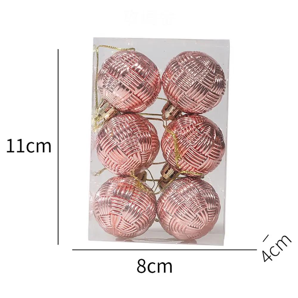 6pcs/Set 4CM Christmas Ball Ornaments Set Plastics Christmas Tree Pendant Decoration Merry Christmas Decoration Accessories