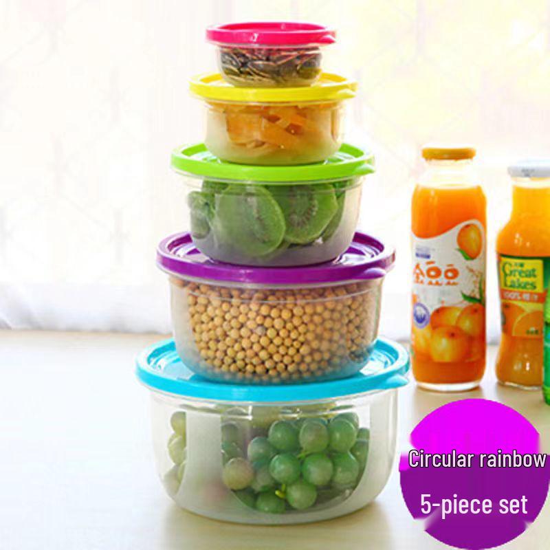 Square & Round Plastic Lunch Containers Set - Sealed, Compartmentalized, Freshness-Preserving Storage Boxes.