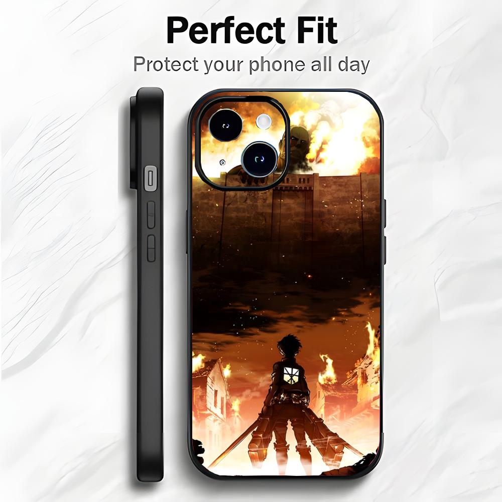 Dark Japanese Anime A-Attack On Titan Phone Case Phone Case Soft Packaging Lightweight For iPhone17 16 15 14 13ProMax