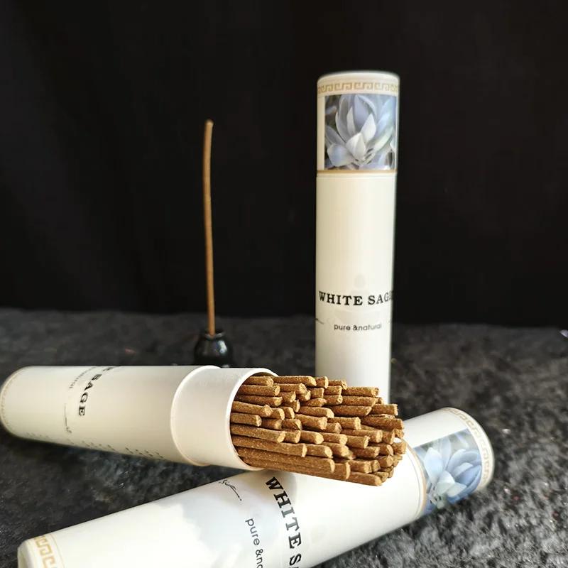 California White Sage Incense Sticks Household Indoor Clean Air Burning Aromatherapy Spiritual Energy Cleansing Home Fragrance