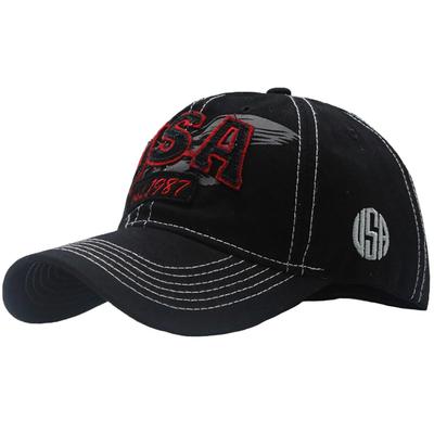 Eagle Cap Hut mit englischen Buchstaben und coolem CZ179 [White Fang] Schirm, Logo, Outdoor, Lässig, Herren, Damen, (Schwarz)