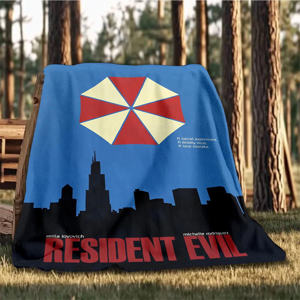 1pc Resident Evil Digital Printed Flannel Blanket, Super Soft Plush Bed Cover,Blanket for Sofa, Bed, Office, 70175