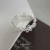 Cui Yan S925 Sterling Silver Hollow Flower Adjustable Ring - Women's Korean Fashion Finger Jewelry