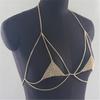 Women Body Chain Jewelry Layered Chest Chains Rhinestone Necklace Rave Party Nightclub Body Jewelry Accessories for Women Girls
