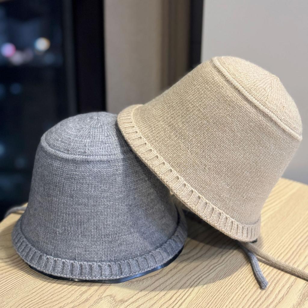 Autumn and Winter Wool Knitted Bucket Hat for Women Japanese Style Warm Woolen Hat Fisherman Hat Showing Face Small Basin Hat Trendy