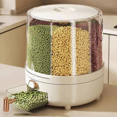 360° Large Household Rice Bucket Grain Storage Box Sealed Insect And Moisture Proof Rice Storage Box Rice Tank Food Storage