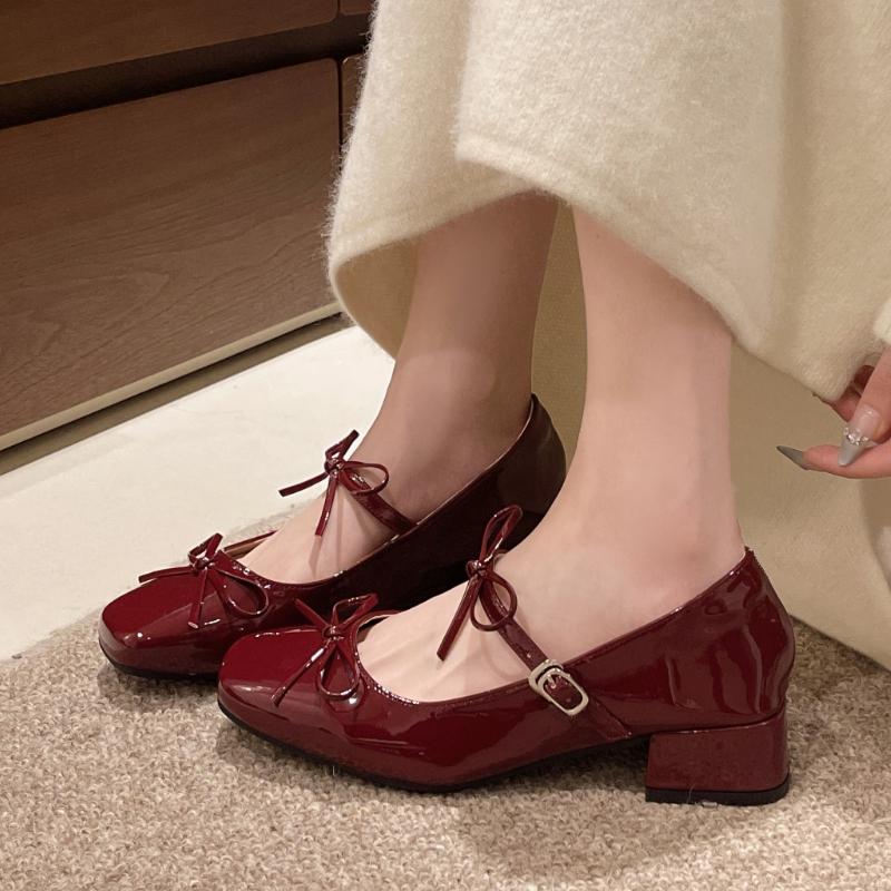 Fashion 2025  Style Popular Women's Mary Jane Shoes Fashion Butterfly-knot Shoes Casual Low Heel Dress Street Style Shoes Zapatos Mujer