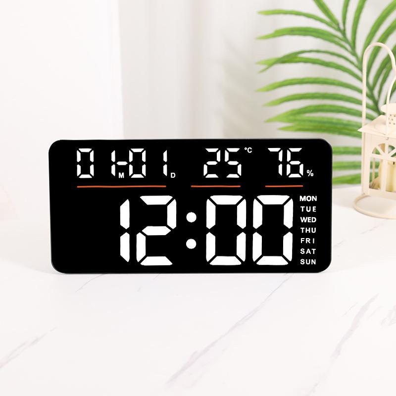 New LED Alarm Clock Large Size Digital Electronic Wall Clock Living Room Simple Week Large Screen Silent