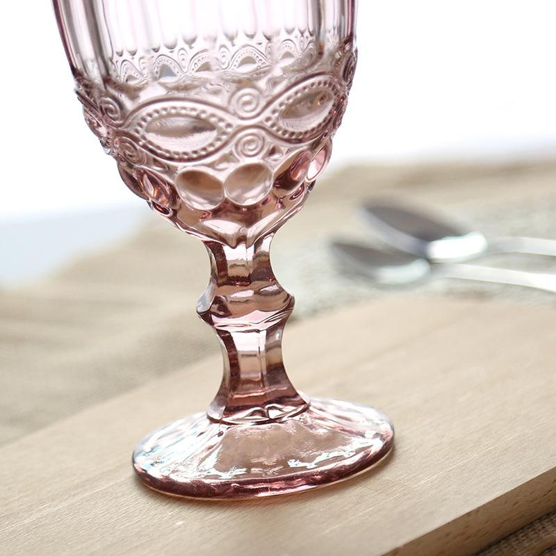 European relief red wine glass stained glass beverage cup thickened juice milk cup wedding goblet