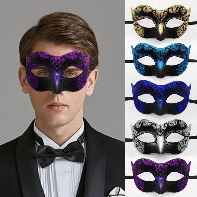 Glitter Half Face Masquerade Mask Woman Men Venice Mask Halloween Costume Accessories For Cosplay Party