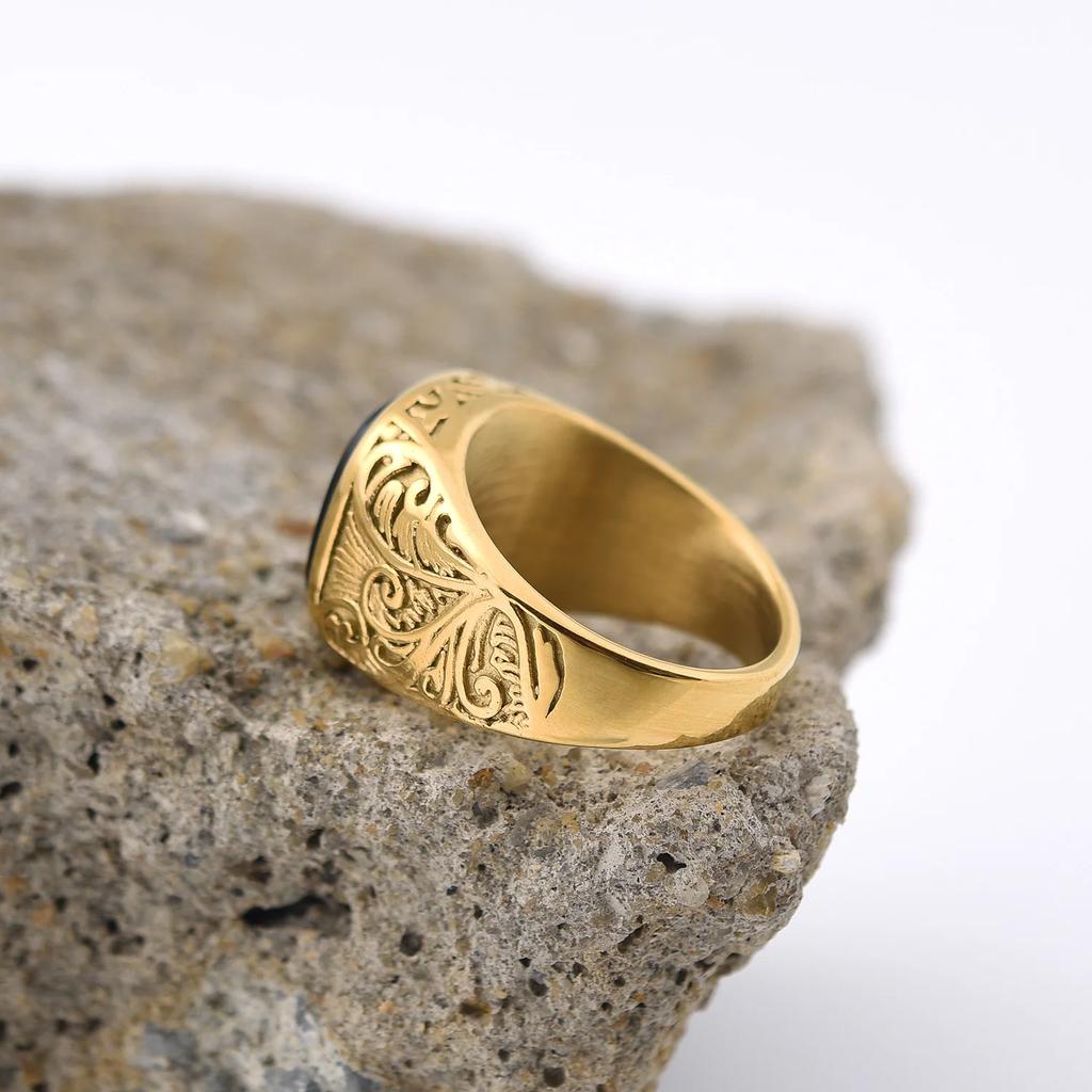 1pc Best Gift for Men's High Quality Multiple Colors Gem Styles Stainless Steel Rings