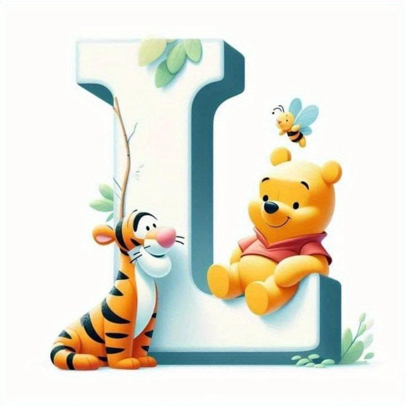 Full Drill Diamond Mosaic Winnie Pooh DIY Cartoon Painting Piglet Cross Stitch Tigger 26 Letters Embroidery Home Decor