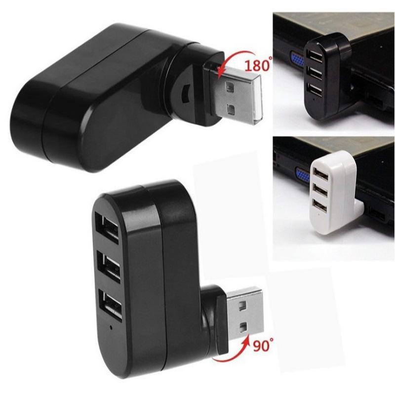 Mini USB 2.0 Three-Port Rotating Docking Station Hub Rotating 3-Port HUB White