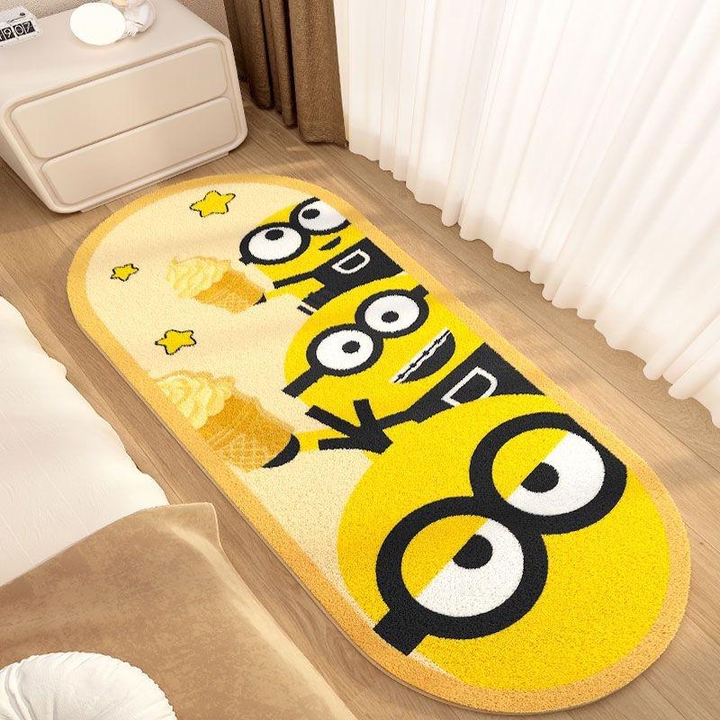 

Милые коврики с миньонами для спальни, ковер для гостиной в мультяшном стиле, утолщенный плюшевый прикроватный коврик для пола, пушистый мягкий коврик для кабинета 50x120cm