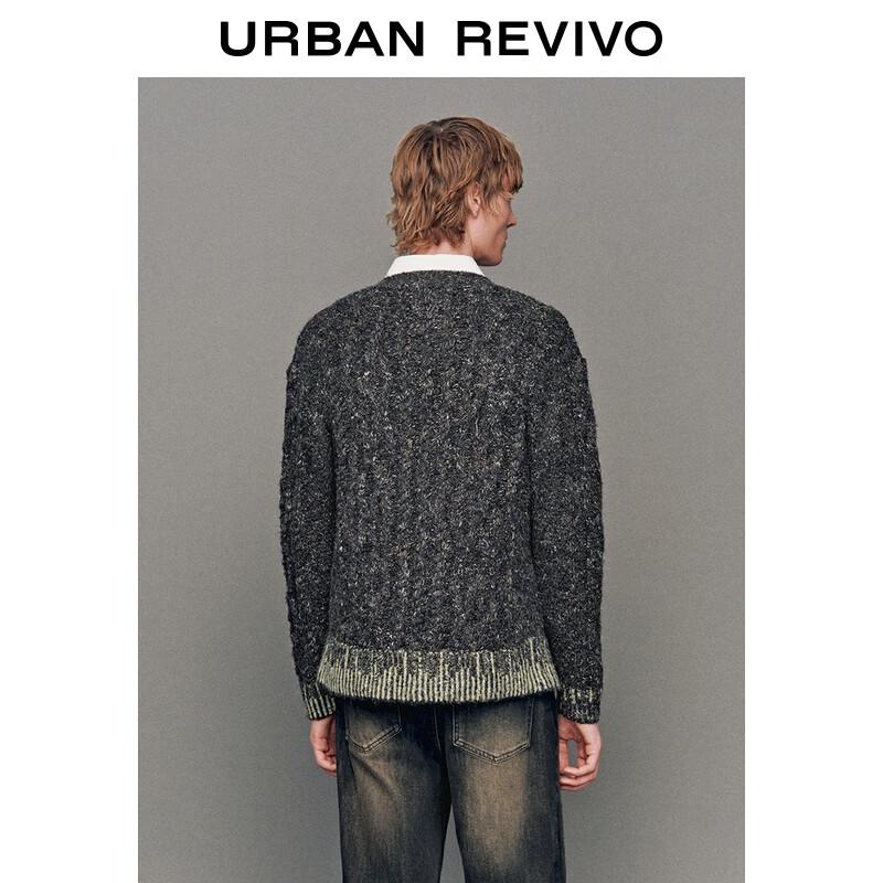 UR Men's Marl Contrast V-Neck Knitted Cardigan