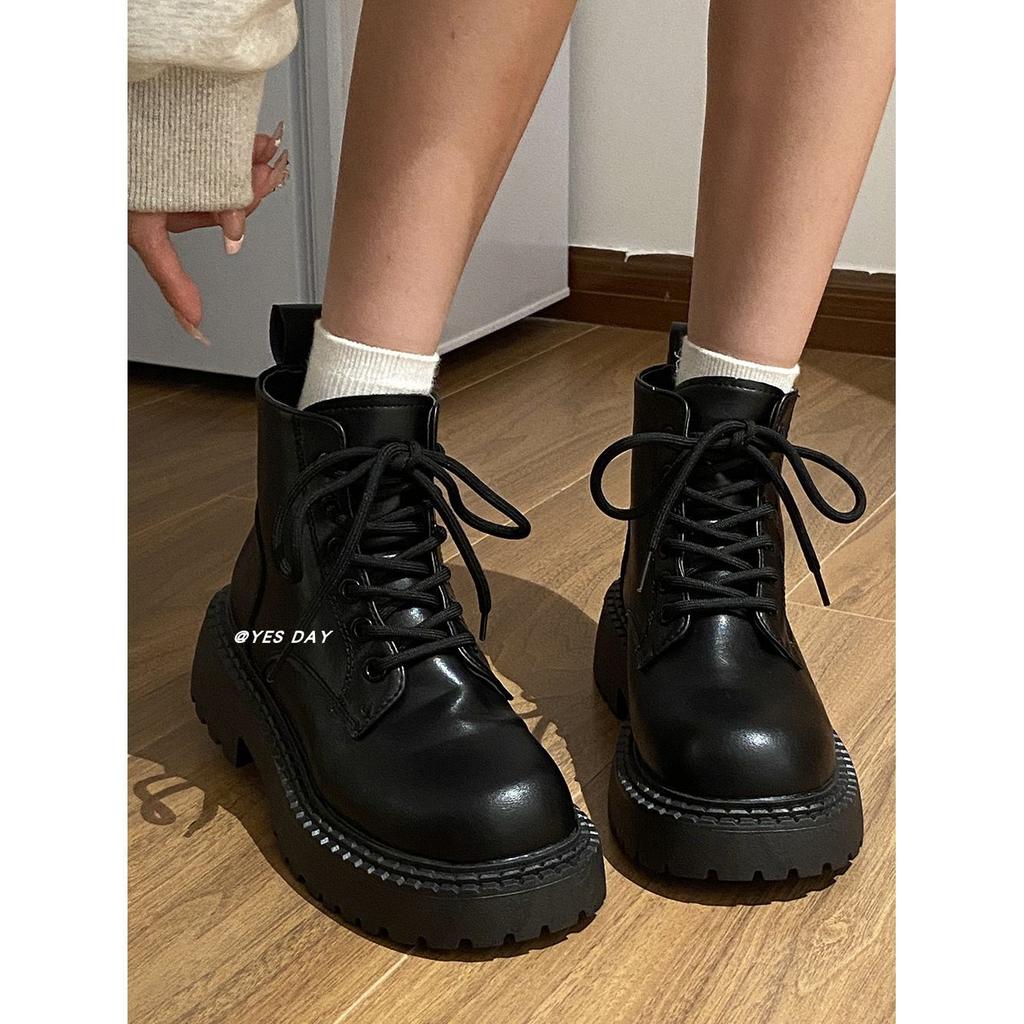 Erhöhte Plattform Retro Britischer Stil vielseitige Martin Stiefel Damen Herbst dünn neu 2025 ins Tide Stiefeletten cool