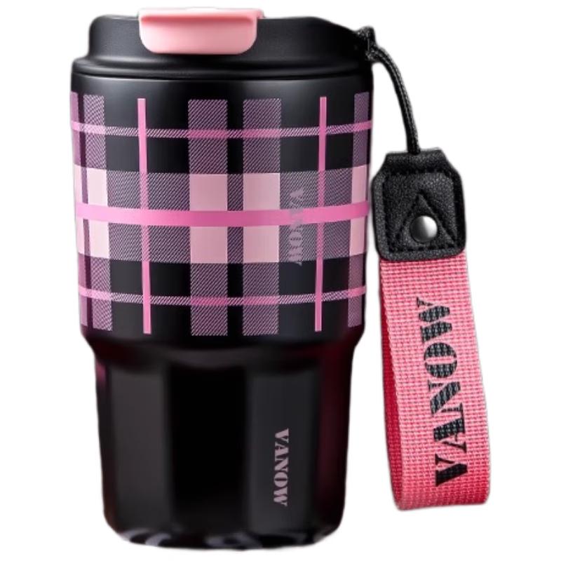 Vanow Retro Plaid Stainless Steel Coffee Mug