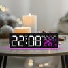 Digital LED Alarm Clock Temperature Week Date Display 2 Alarms Ambient Light Brightness Adjustment Electronic Table Snooze Clock