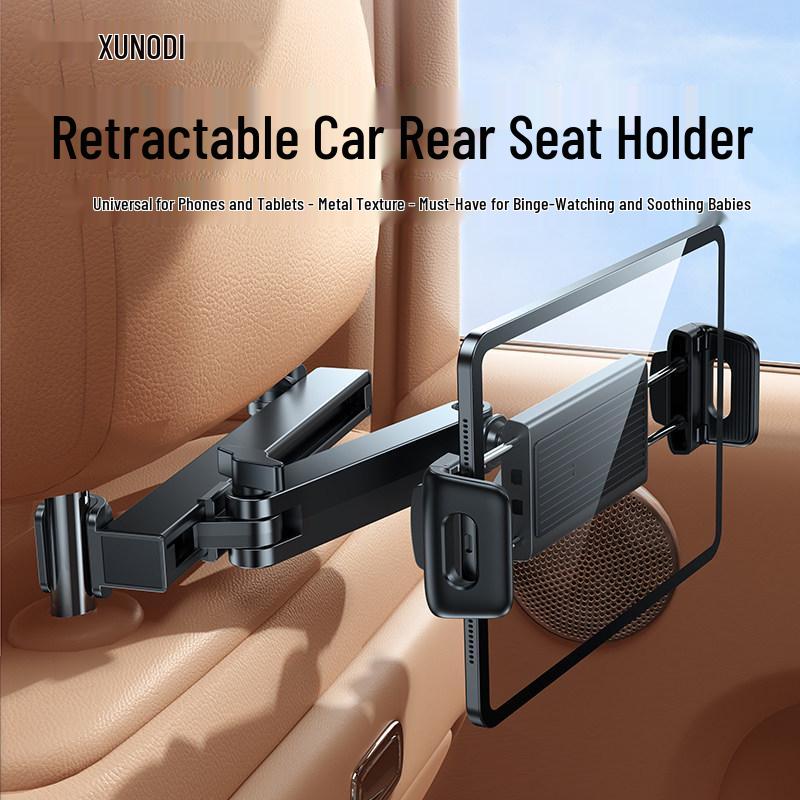 Telescopic Rotatable Car Headrest Mount for Tablets One Set