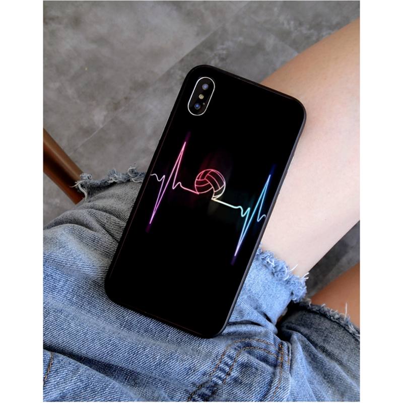 YNDFCNB I love Volleyball Phone Case for iphone 11 12 Mini Pro Max X XS MAX 6 6s 7 8 Plus 5 5S 5SE XR SE2020