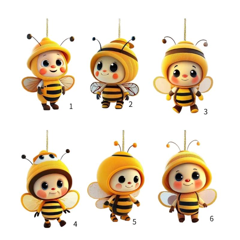 Rear View Mirrorr Access Acrylic Bees Car Mirrorr Hangings Decorations Pendants for Automotive Interior Decorations