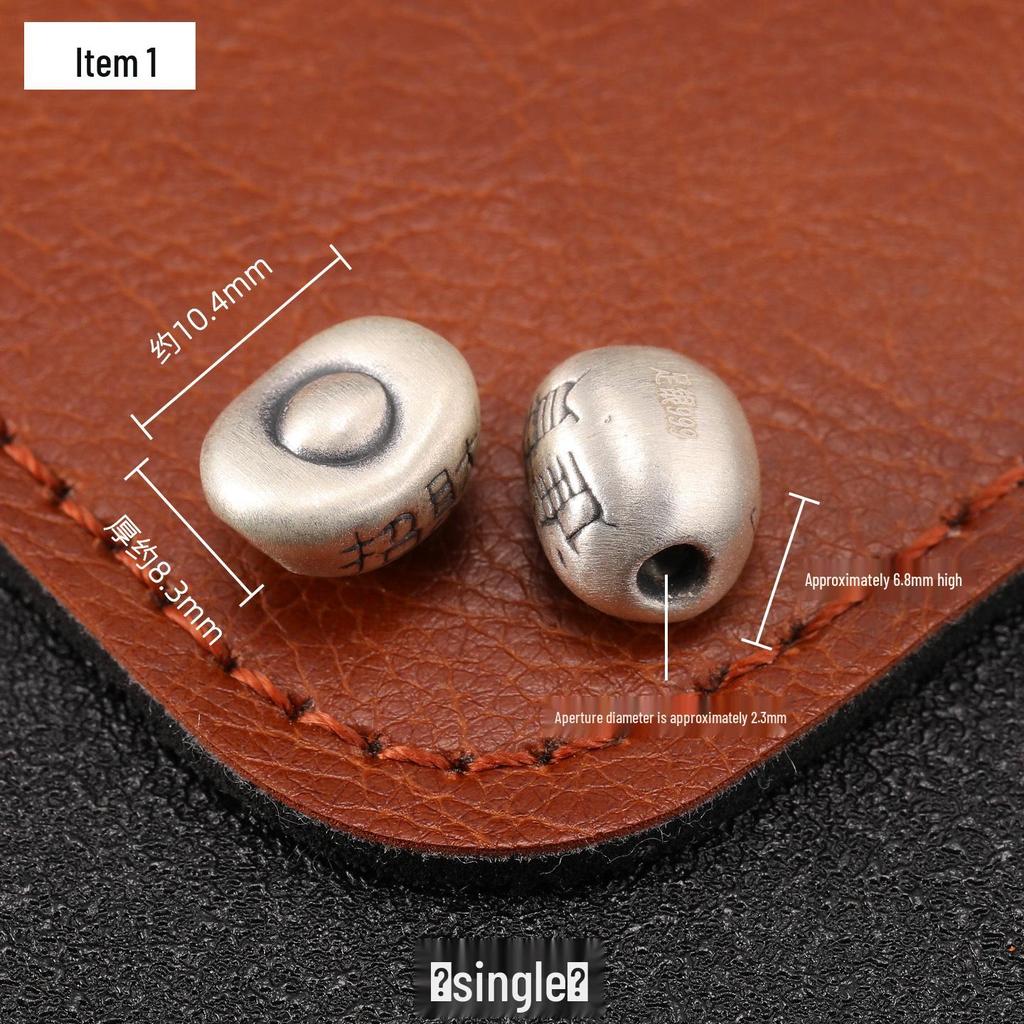 Sterling Silver S999 Wealth Copper Coin Beads: DIY Spacer Beads for Red String 3D Bracelet Jewelry
