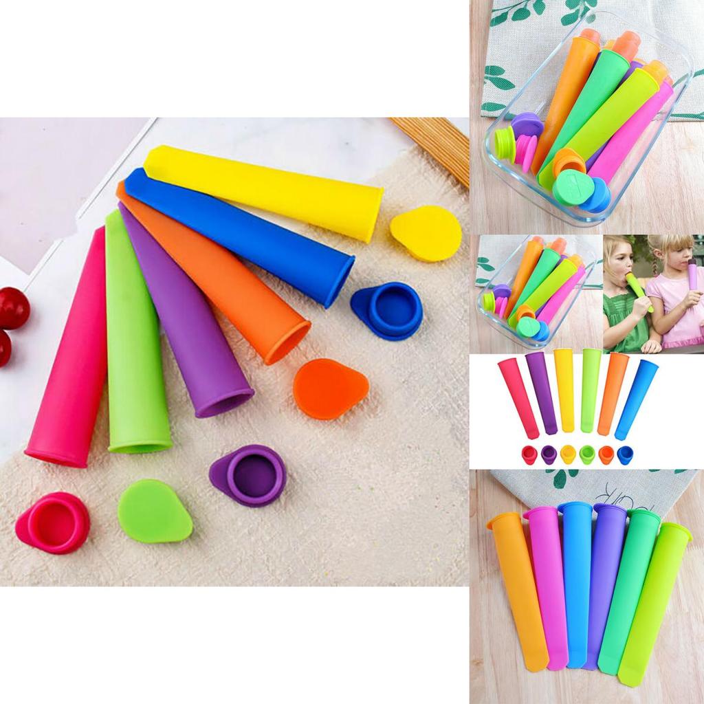 Vibrant Silicone Push Up Frozen Stick Molds For Healthy Ice Cream And Yogurt Pops