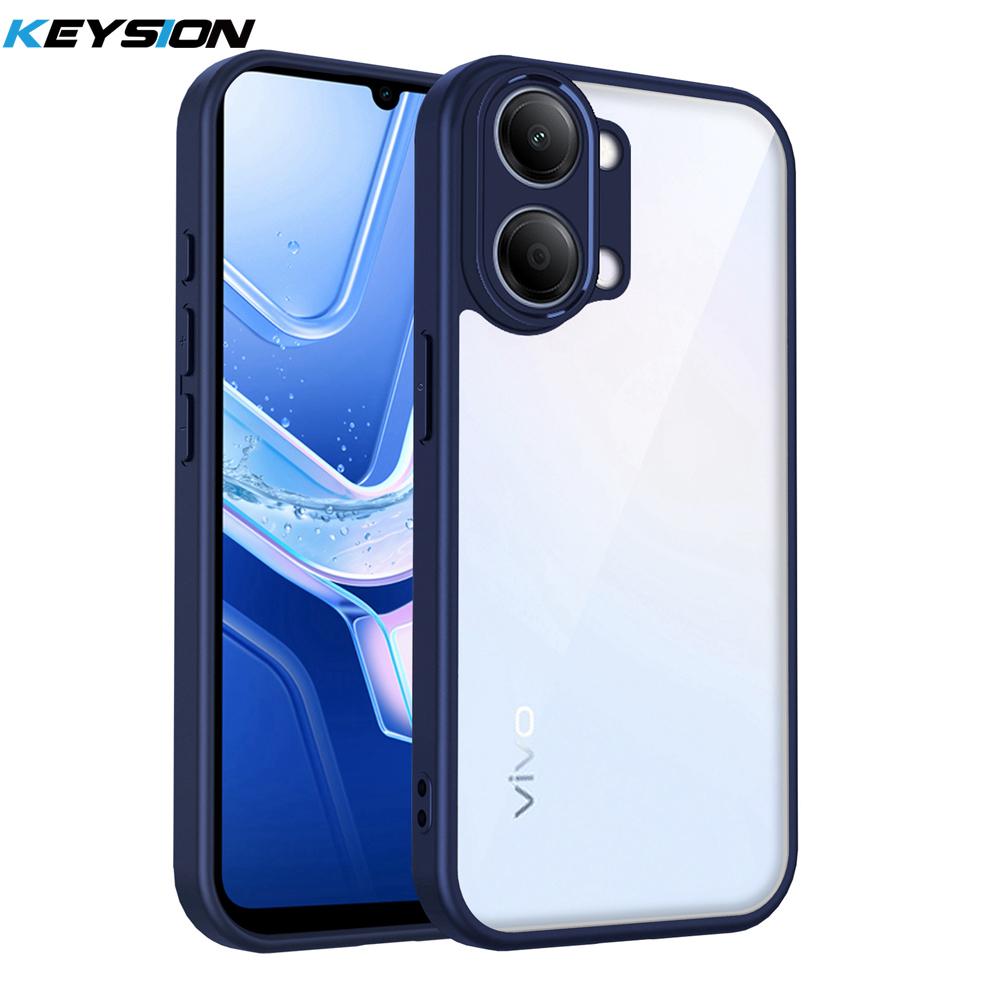 KEYSION Transparent Phone Case for VIVO Y11 5G Y11d Y21 5G 2026 Soft Silicone+PC Clear Shockproof Phone Back Cover for VIVO Y05