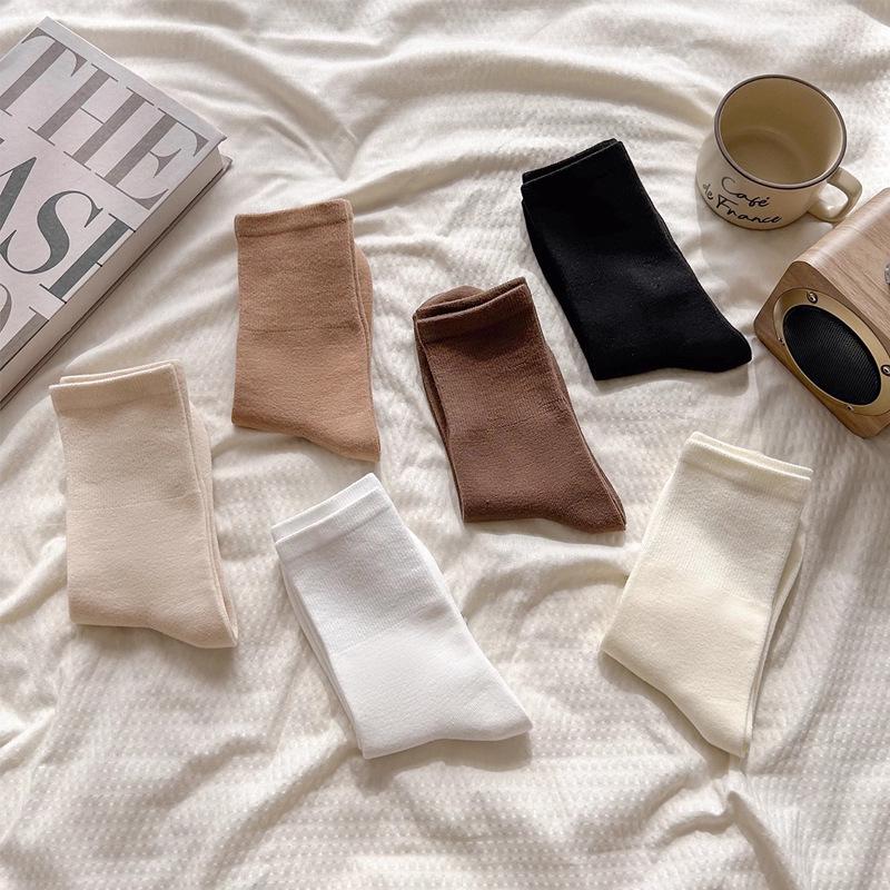 Breathable Pure Cotton Women's Socks: Comfortable Postpartum, Maillard Colors, Loose Fit, Versatile Casual Wear