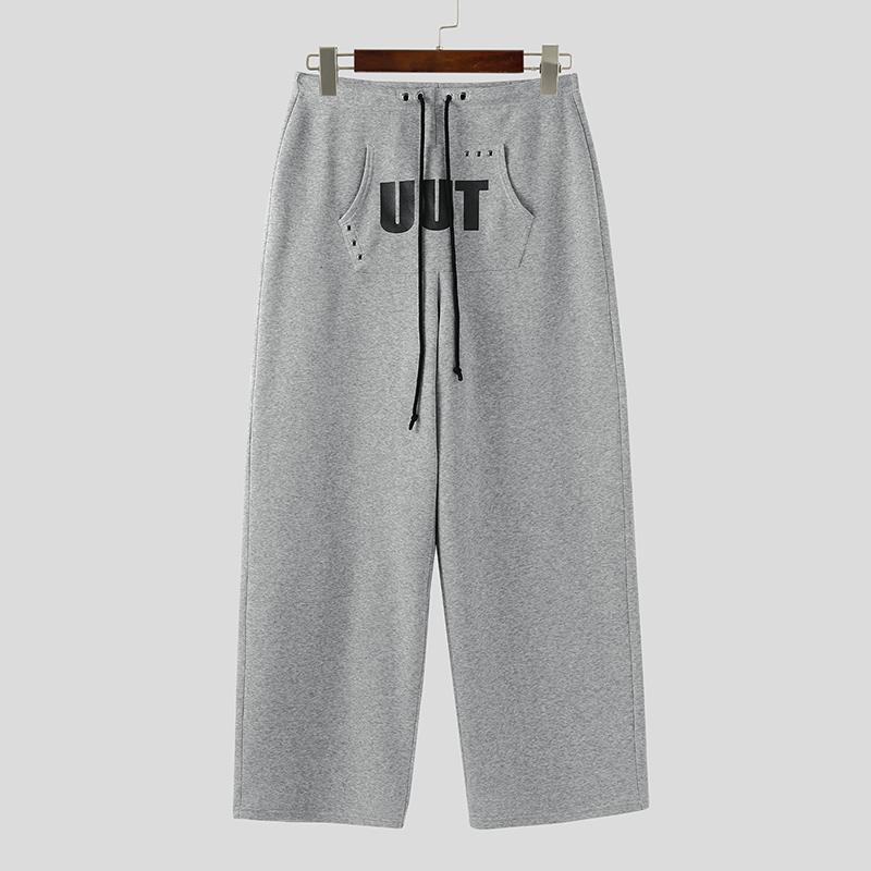 INCERUN Jarní Pánské Stahovací Elastický Pas Potisk Písmen Dlouhé Kalhoty Sportovní Kalhoty